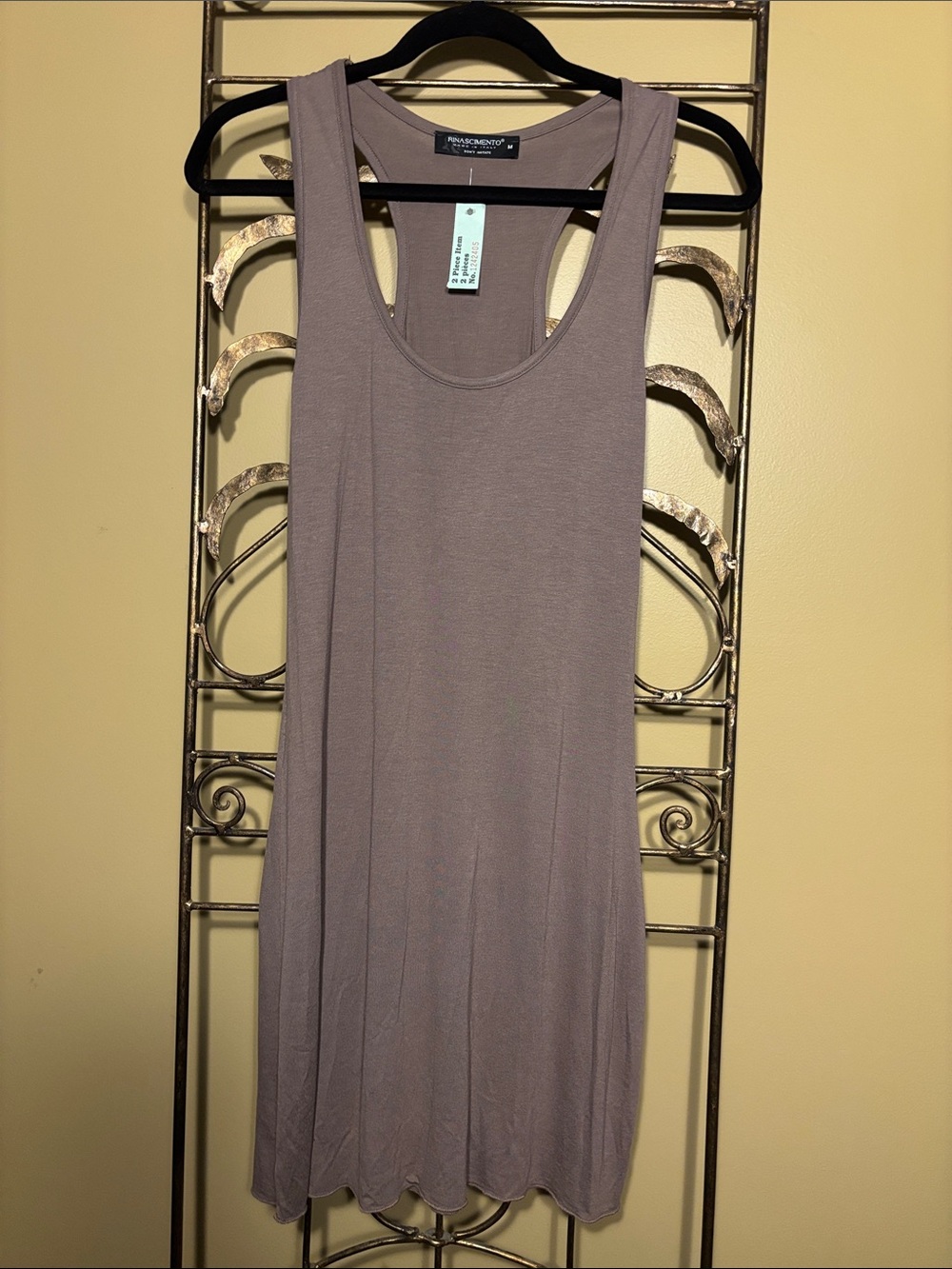 Rinascimento Two-Piece Beige & Taupe Lace Overlay Mini Dress - Picture 5 of 5